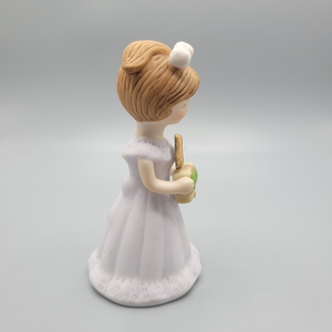 Enesco Growing Up Birthday Girl Brunette Age‎ 4 Porcelain Figurine/Cake Topper